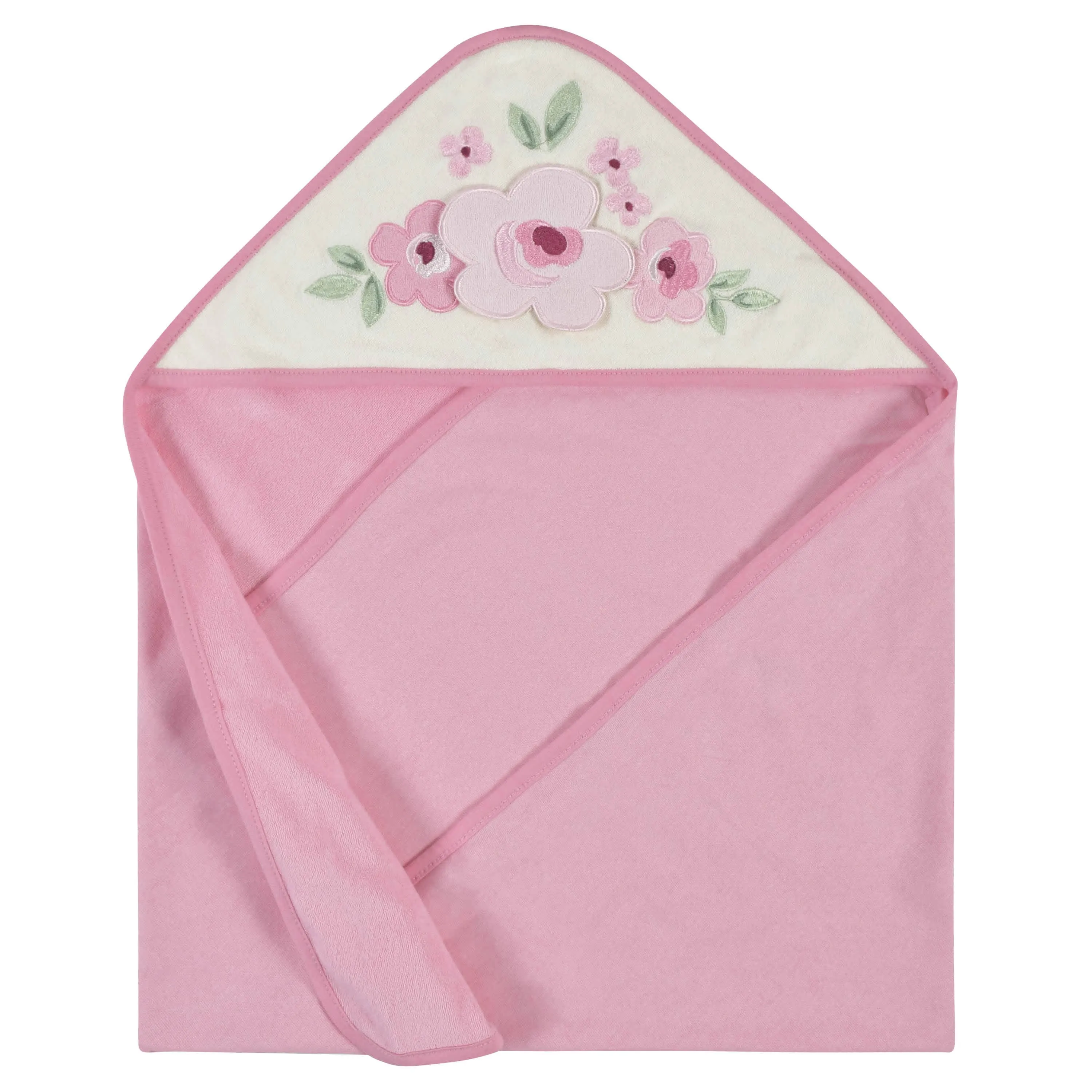 2-Pack Baby Girls Floral Hooded Towels