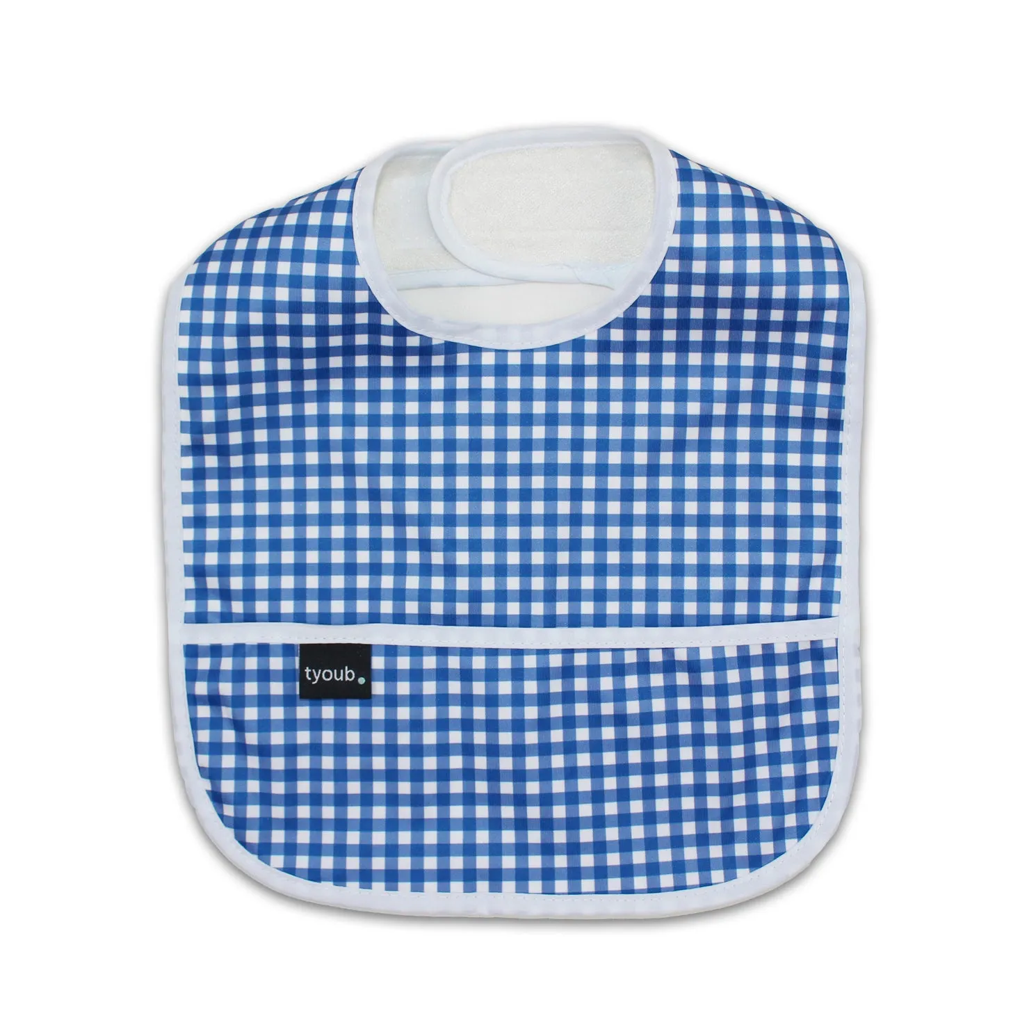 Baby Bib Tyoub Stay-dry Waterproof Fabric - Blueberry Check