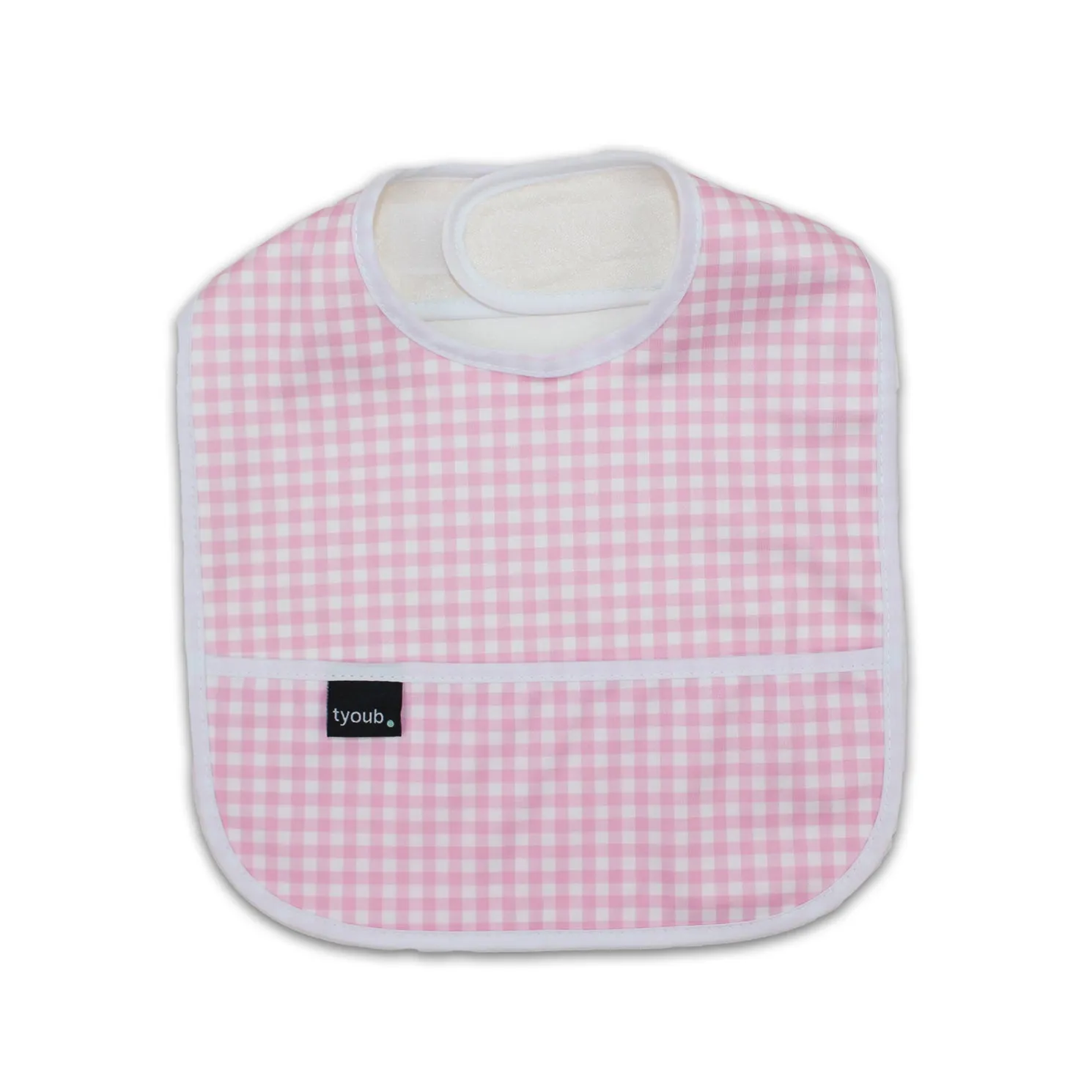 Baby Bib Tyoub Stay-dry Waterproof Fabric - Candy Pink Check