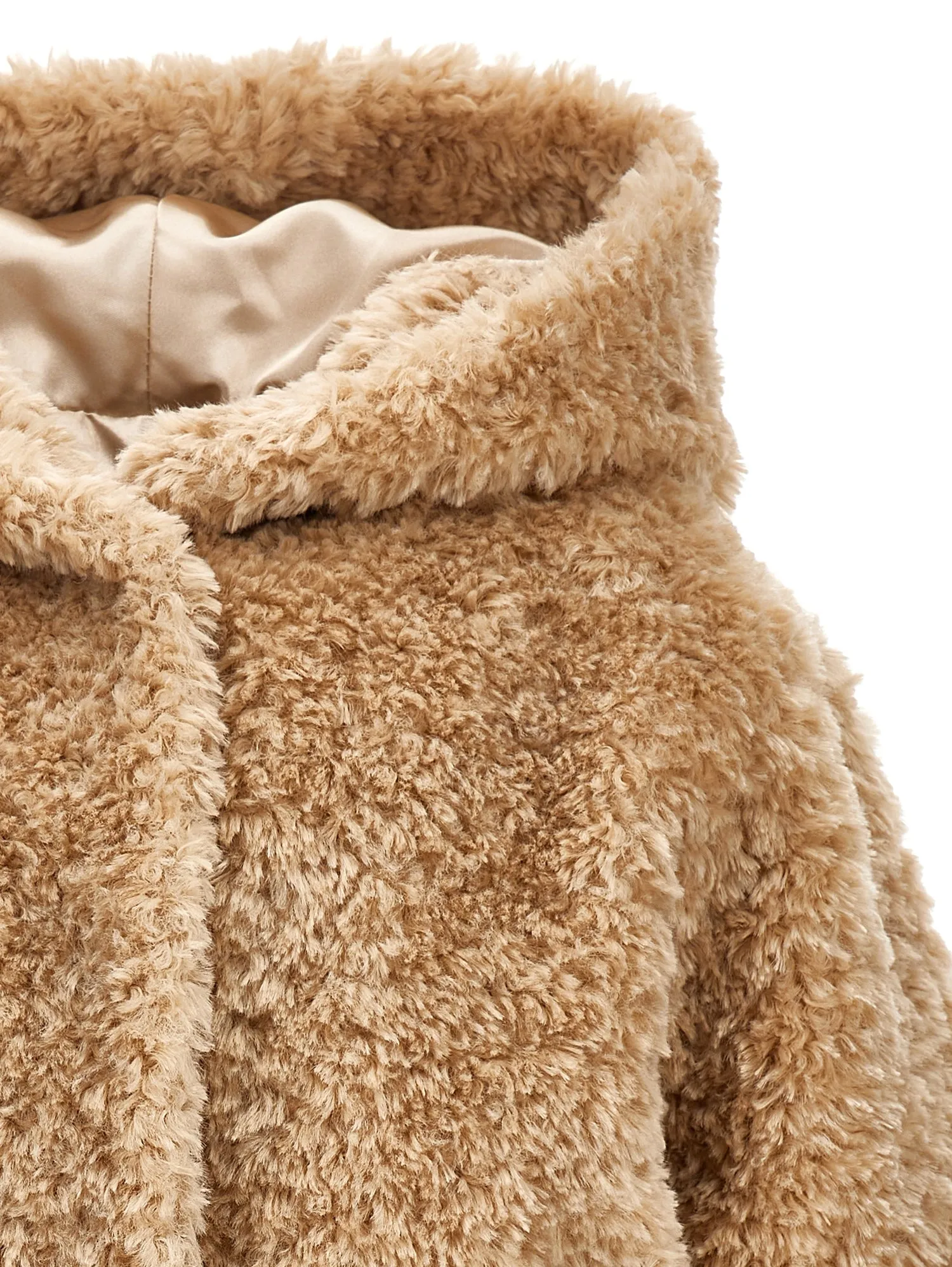 Beige Hooded Teddy Jacket