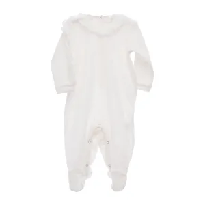 Beige Long Sleeve Ruffle Babygrow