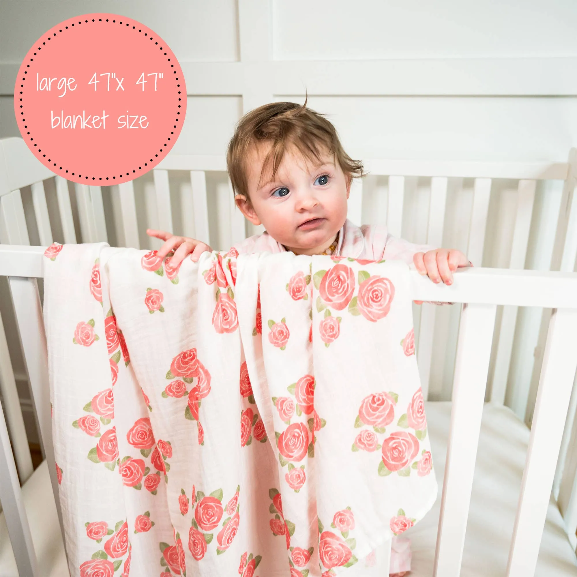 Blooming Elegance Baby Swaddle Blanket