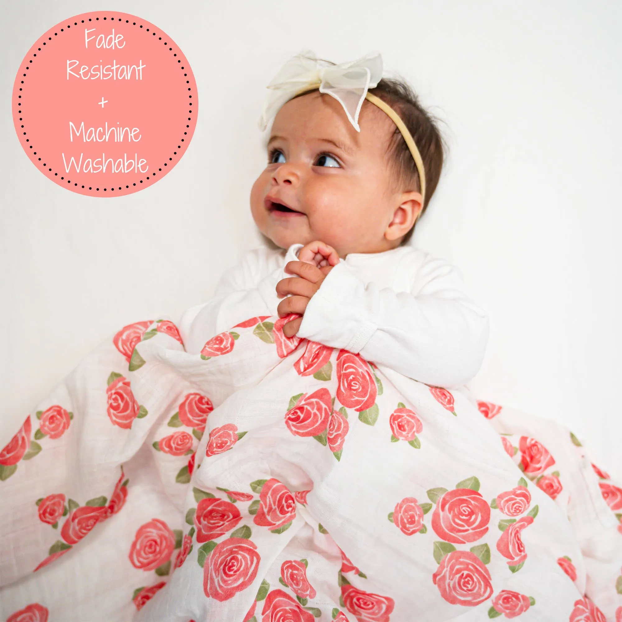 Blooming Elegance Baby Swaddle Blanket