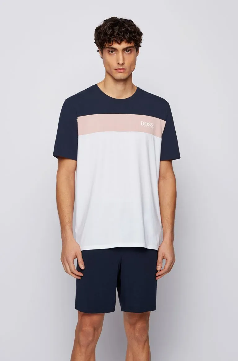 BOSS Balance T-Shirt in Navy, Pink & White