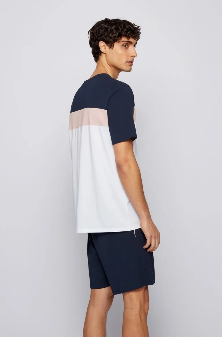 BOSS Balance T-Shirt in Navy, Pink & White