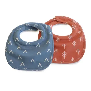 Bubba Blue Nordic 2pk Dribble Bib Denim/Clay