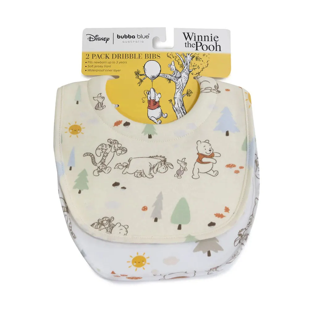 Bubba Blue Winnie The Pooh 2pk Dribble Bibs