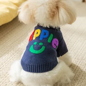 Colorful Apple Knit Dog Sweater