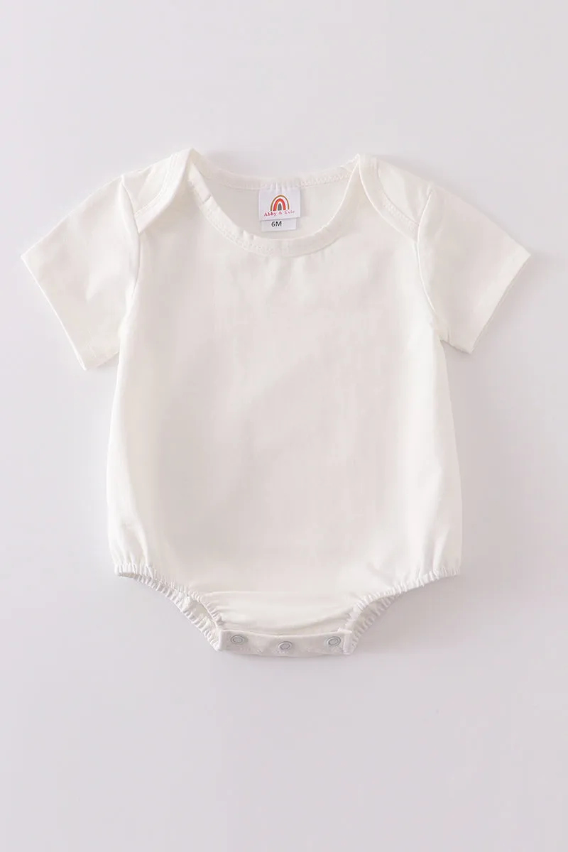 Cream blank basic t-shirt Adult Kids and baby bubble