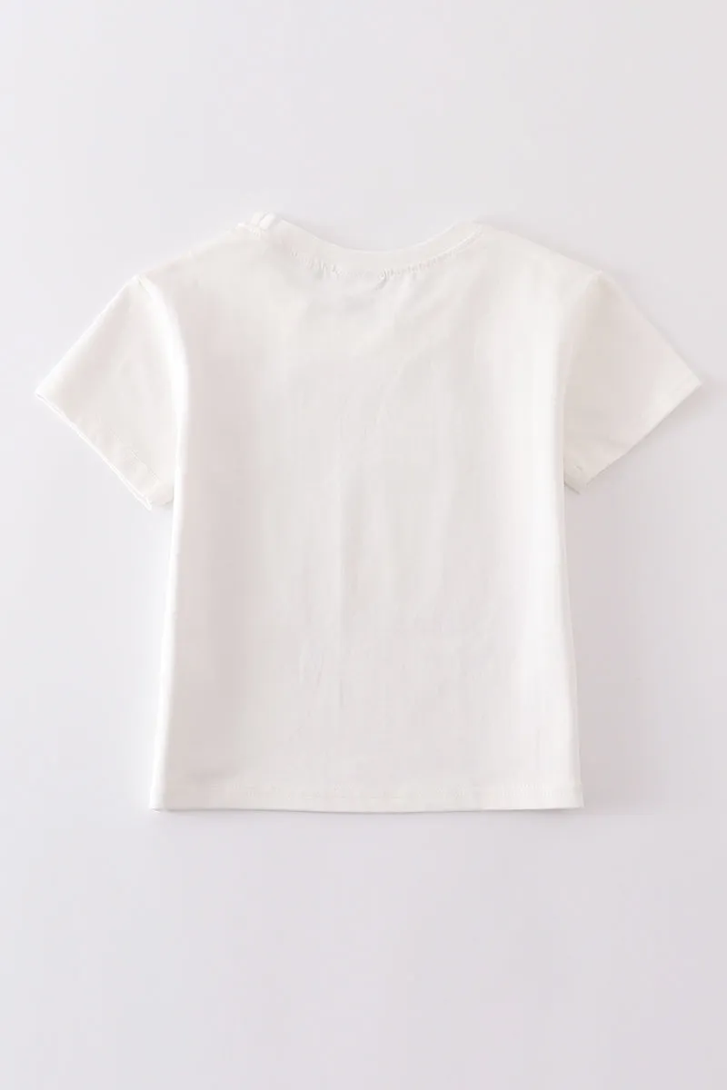 Cream blank basic t-shirt Adult Kids and baby bubble