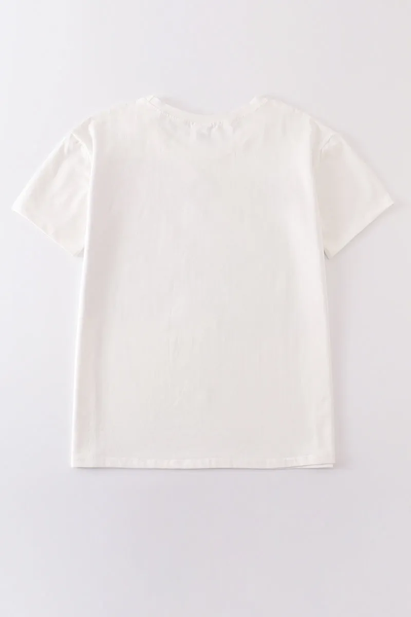 Cream blank basic t-shirt Adult Kids and baby bubble