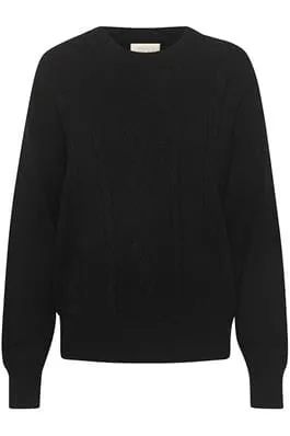 CREW NECK BLACK  KNIT SWEATER