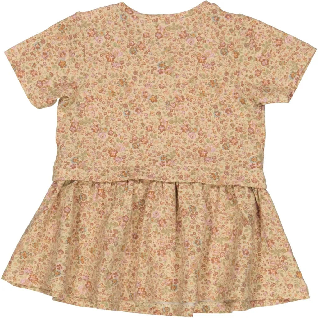 Dress Adea - barely beige small flowers