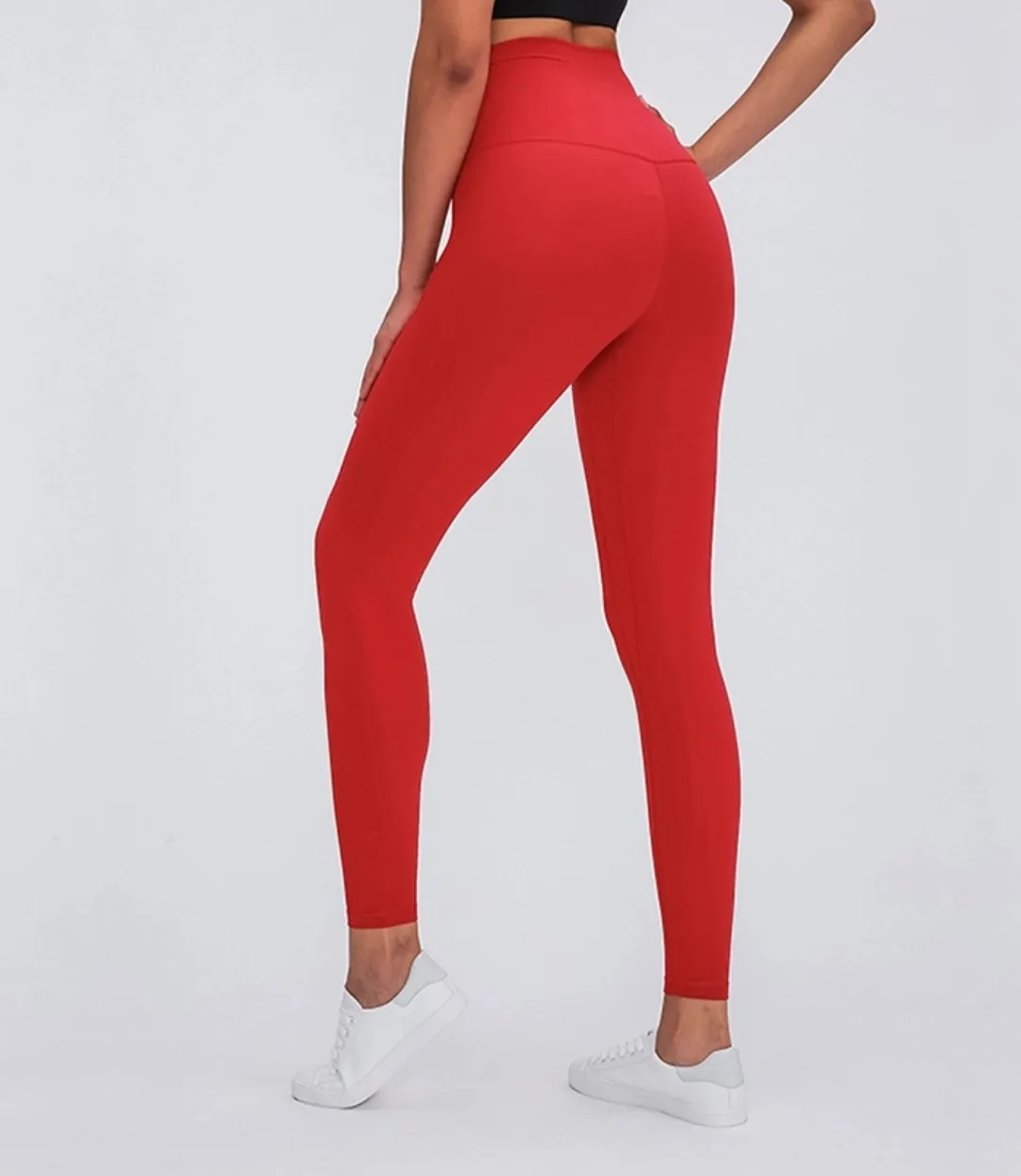 Easy Stretch 7/8 *Seamless  Leggings in Fire Red