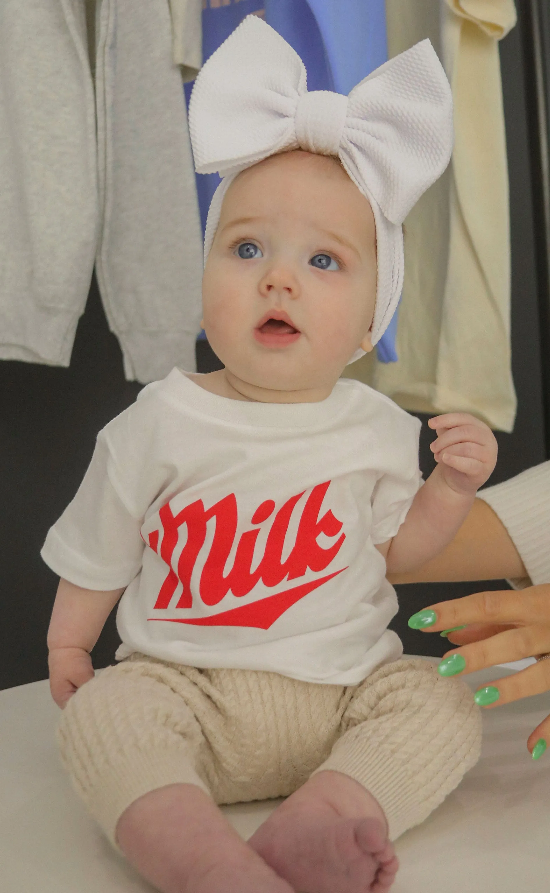 friday   saturday: milk baby tee