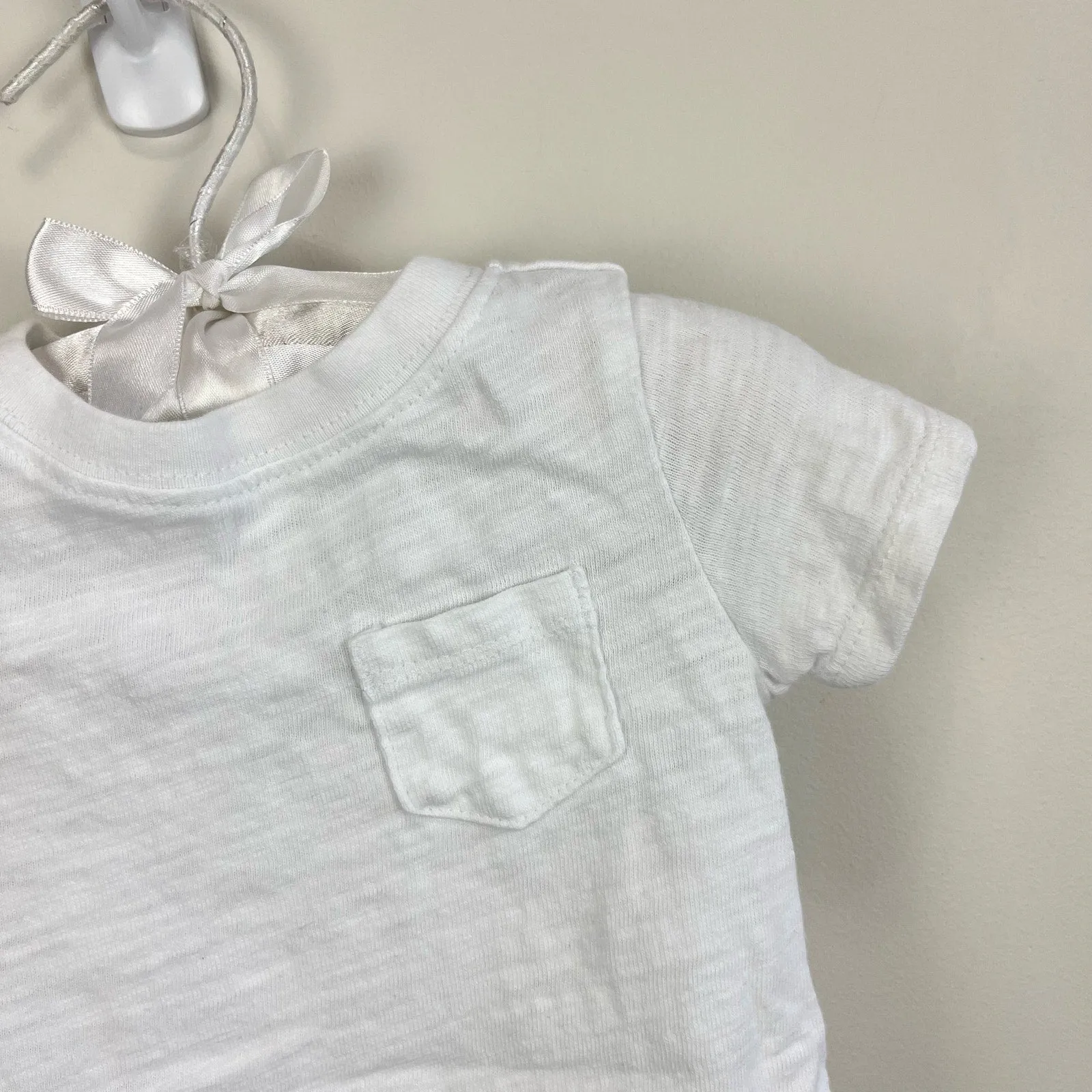 Janie and Jack Soft Cotton Slub White Bodysuit 6-12 Months