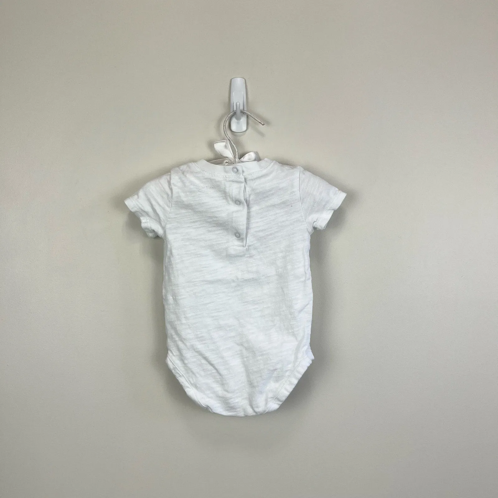 Janie and Jack Soft Cotton Slub White Bodysuit 6-12 Months