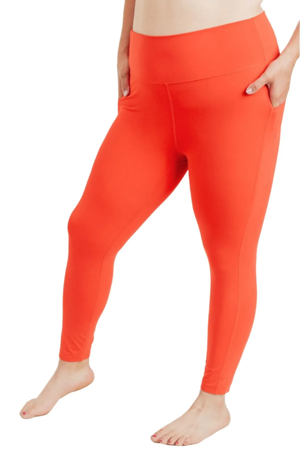 Mono B Laser-Cut and Bonded Essential Foldover Highwaist Leggings APH2713 Plus