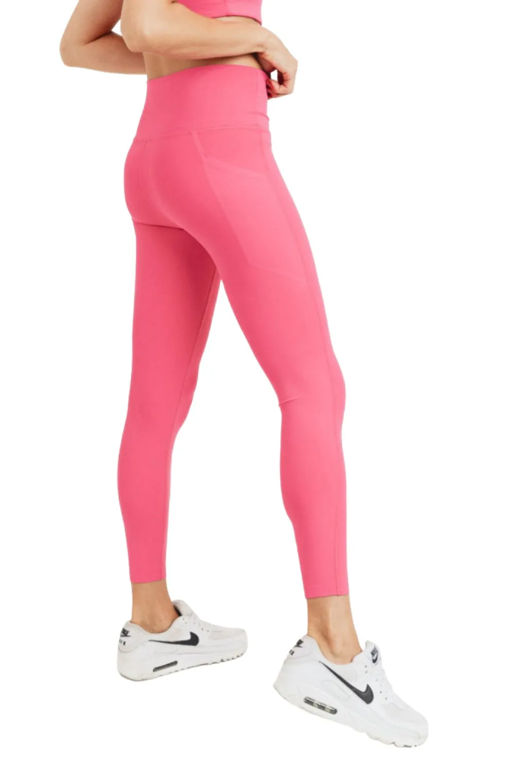 Mono B Laser-Cut and Bonded Essential Foldover Highwaist Leggings APH2713 Plus