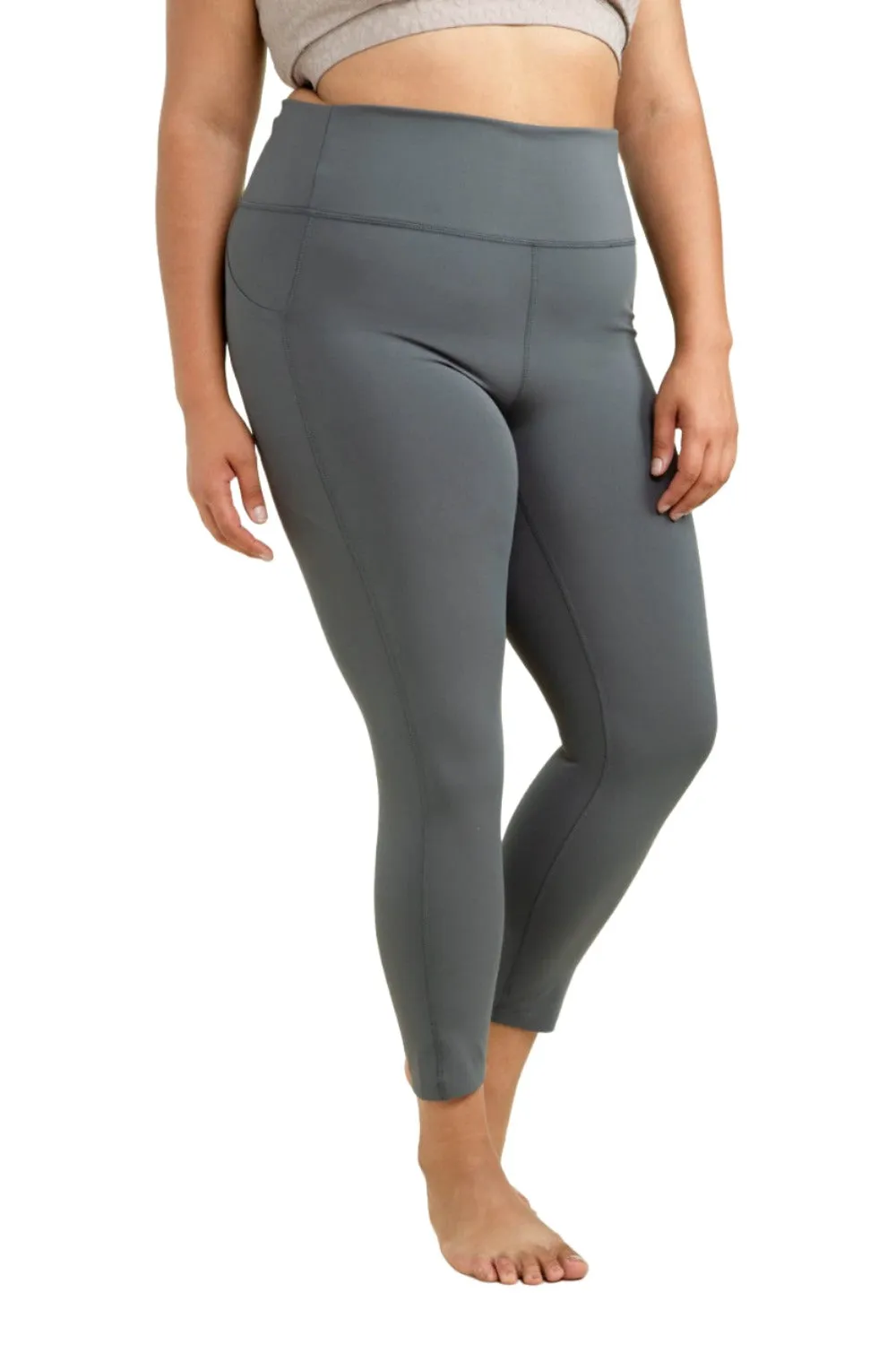 Mono B Laser-Cut and Bonded Essential Foldover Highwaist Leggings APH2713 Plus