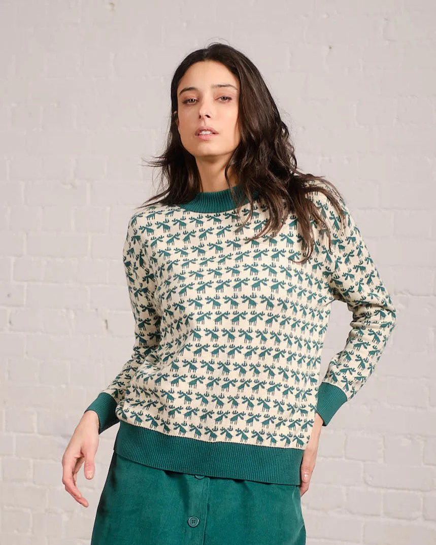 Moose Sweater in Forest Green