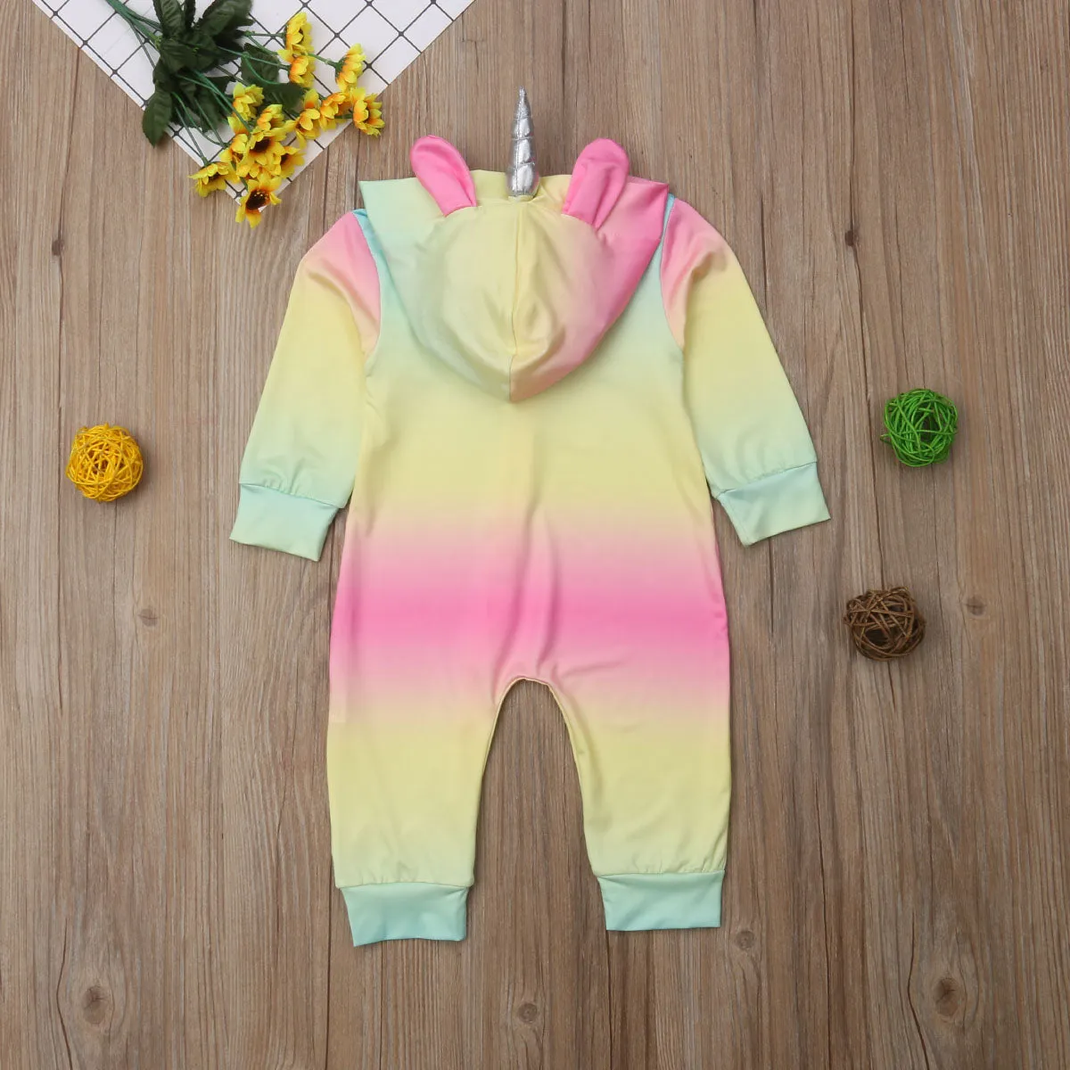 Multi Color Hooded Unicorn Onesie