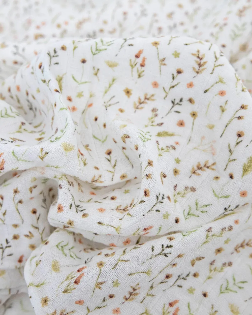 Organic Cotton Muslin Swaddle Blanket - Floral  Field