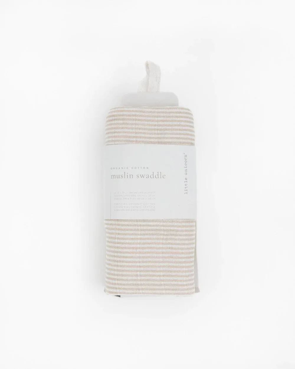 Organic Cotton Muslin Swaddle Blanket - Sand Stripe