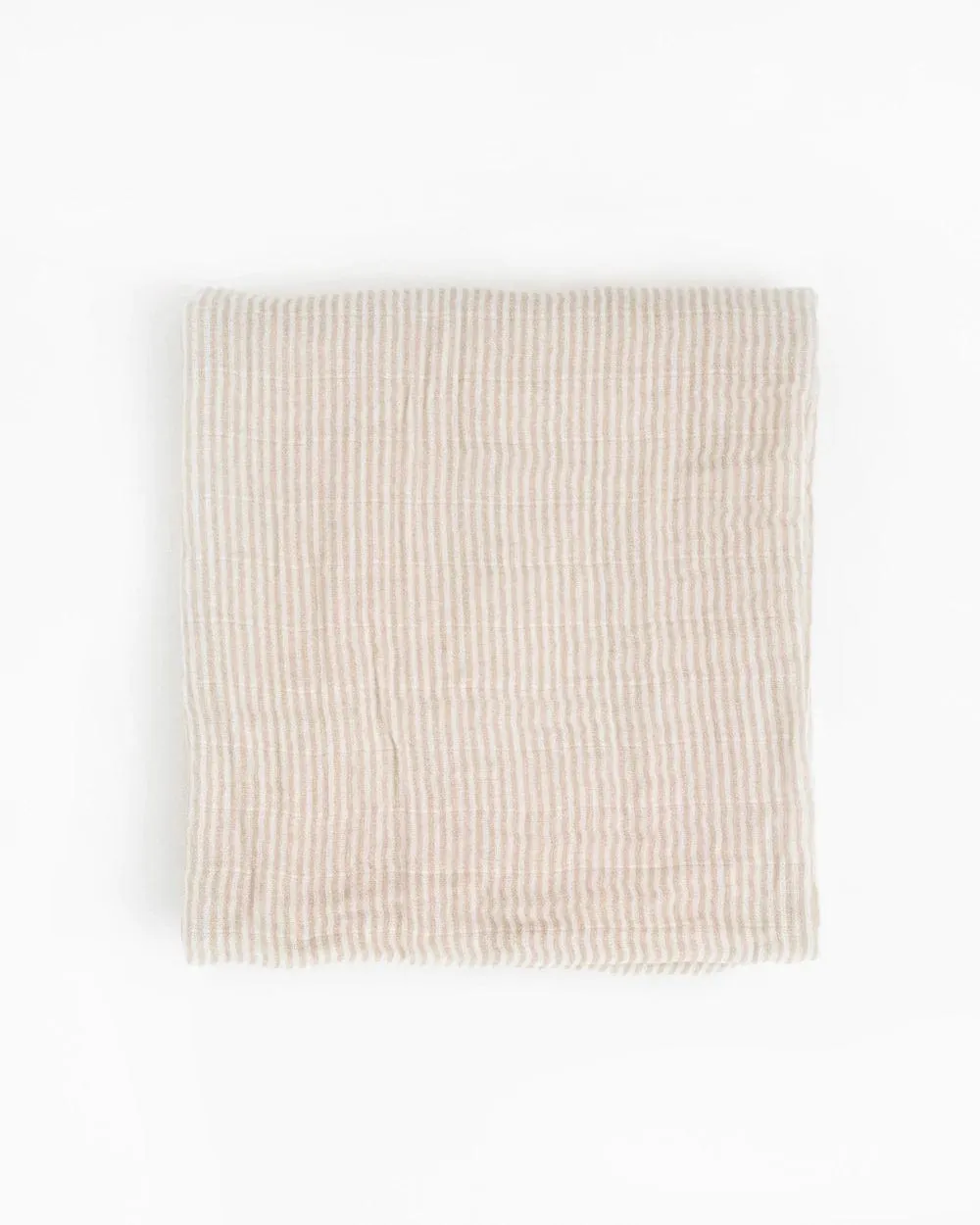 Organic Cotton Muslin Swaddle Blanket - Sand Stripe