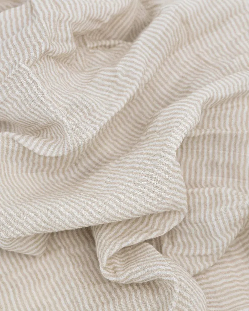 Organic Cotton Muslin Swaddle Blanket - Sand Stripe