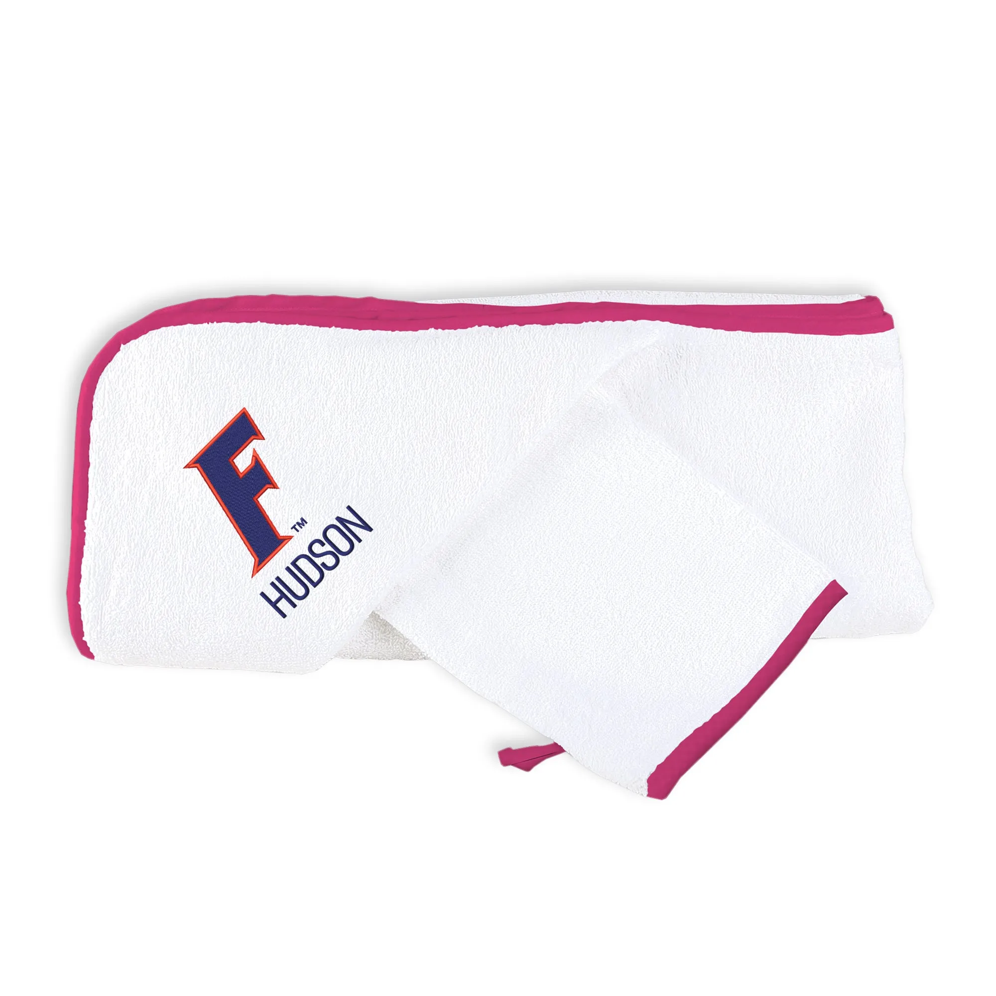 Personalized Florida Gators Slanted F Hooded Towel & Wash Mitt Set