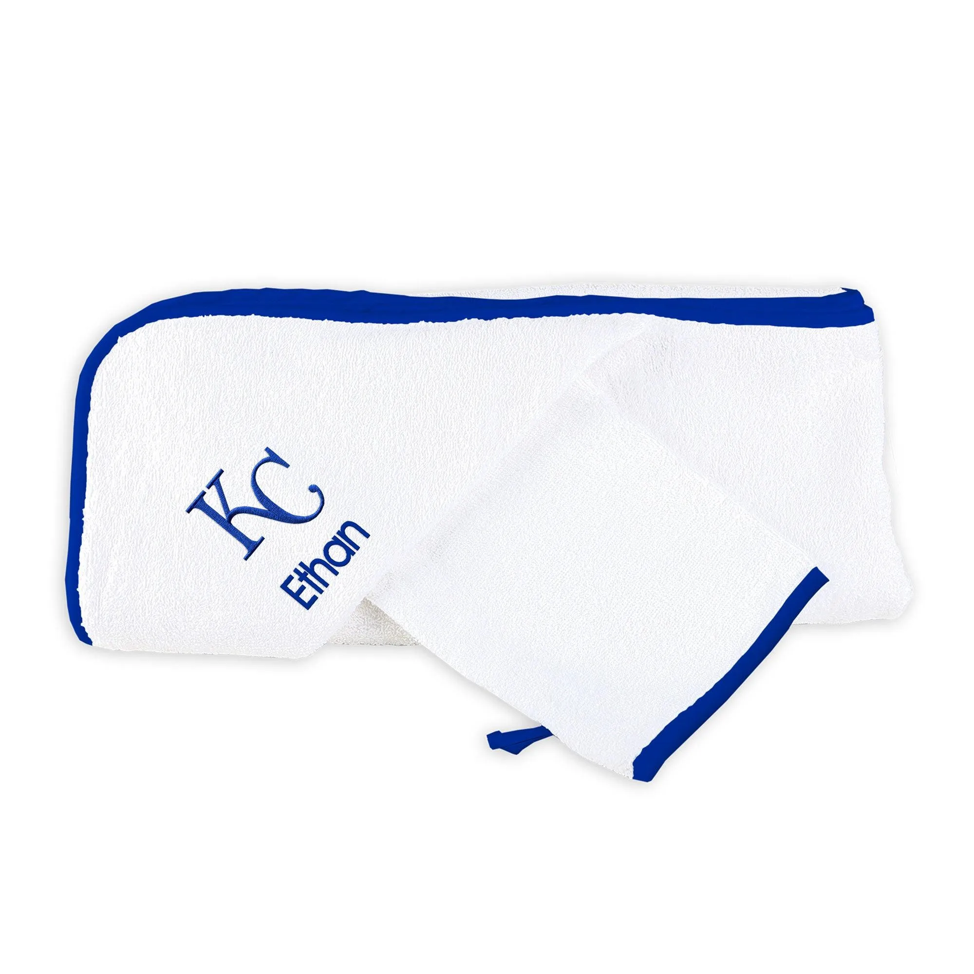 Personalized Kansas City Royals Hooded Towel & Wash Mitt Set