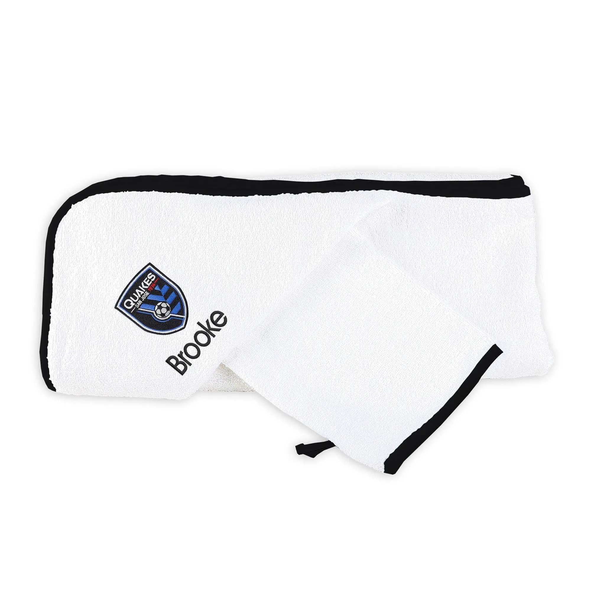 Personalized San Jose Earthquakes Hooded Towel & Wash Mitt Set