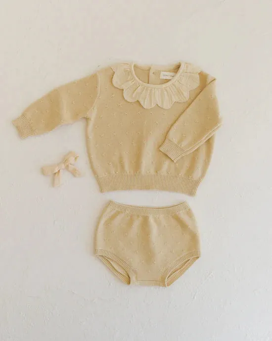 Quincy Mae - Petal Knit Sweater - Lemon