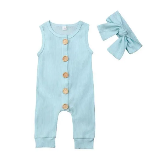 Sleeveless Onesie Bow Headband Outfit