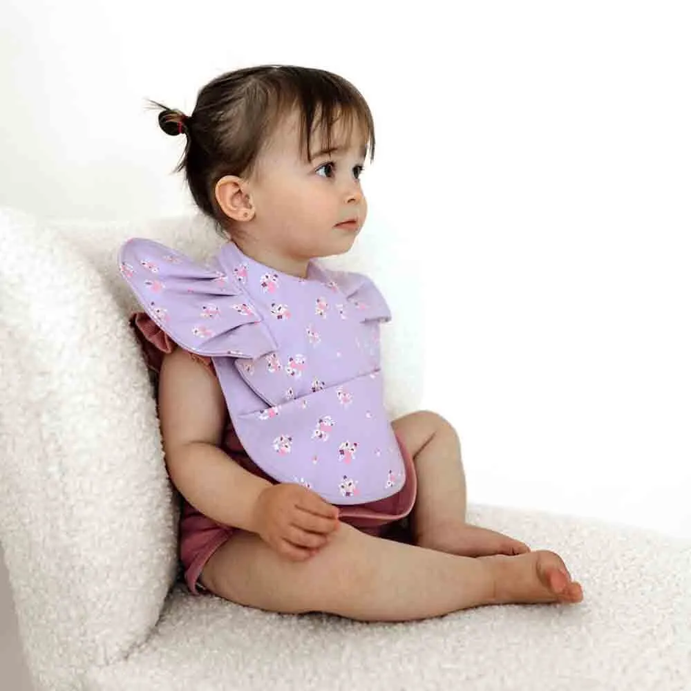 Snuggle Hunny Kids | Snuggle Frill Bib - Lilac Bloom