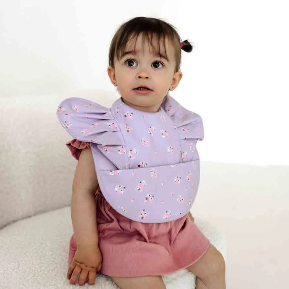 Snuggle Hunny Kids | Snuggle Frill Bib - Lilac Bloom