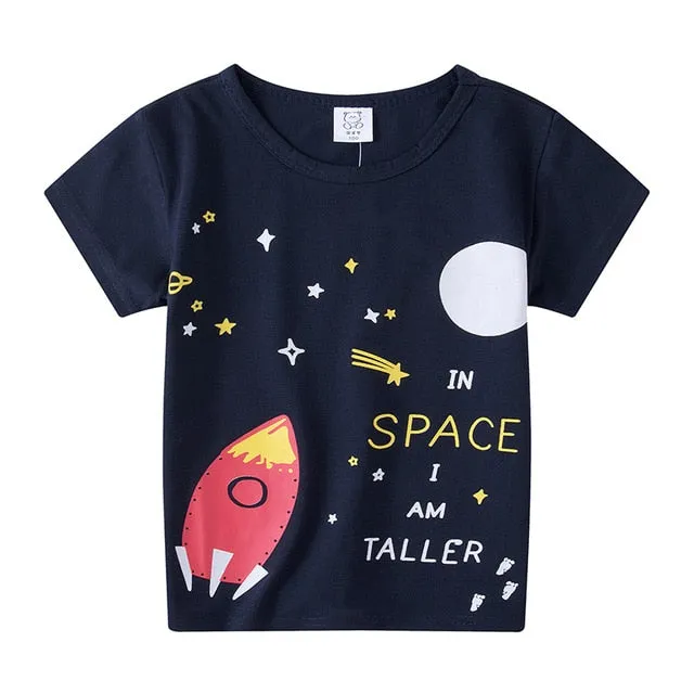 Tee Cartoon Rocket Baby Boys Girls Regular TShirt