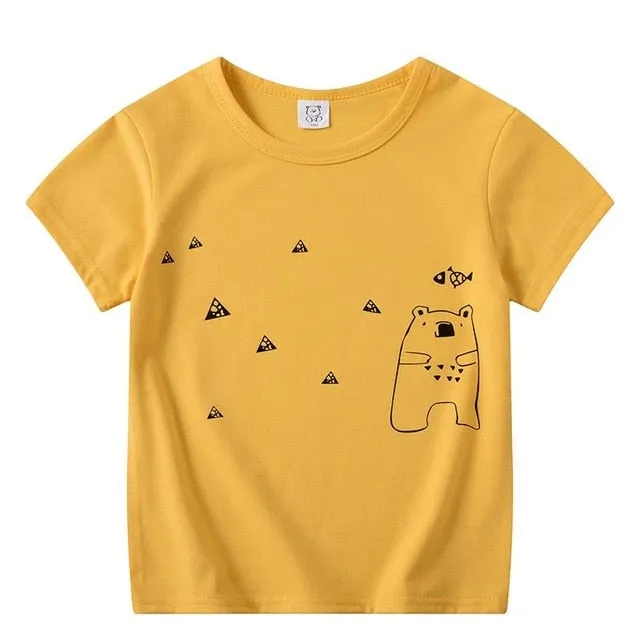 Tee Cartoon Rocket Baby Boys Girls Regular TShirt