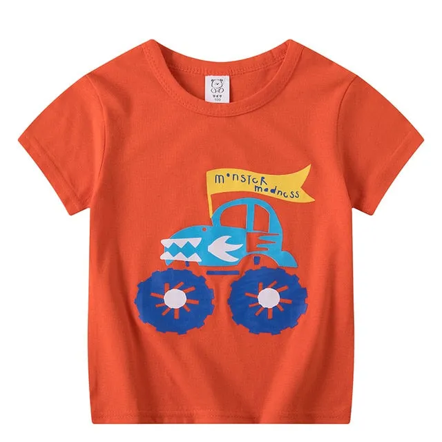 Tee Cartoon Rocket Baby Boys Girls Regular TShirt