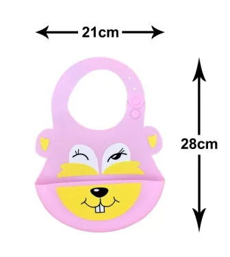 THE LITTLE LOOKERS Silicone Feeding Bib with Adjustable Strap, Waterproof, Easy to wash, Stain Proof | BPA Free/Soft Material Bibs with Tray/Food Catcher