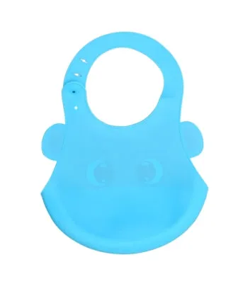 THE LITTLE LOOKERS Silicone Feeding Bib with Adjustable Strap, Waterproof, Easy to wash, Stain Proof | BPA Free/Soft Material Bibs with Tray/Food Catcher