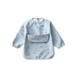 Waterproof Long Sleeve Baby Smock Bib in Astro Antics