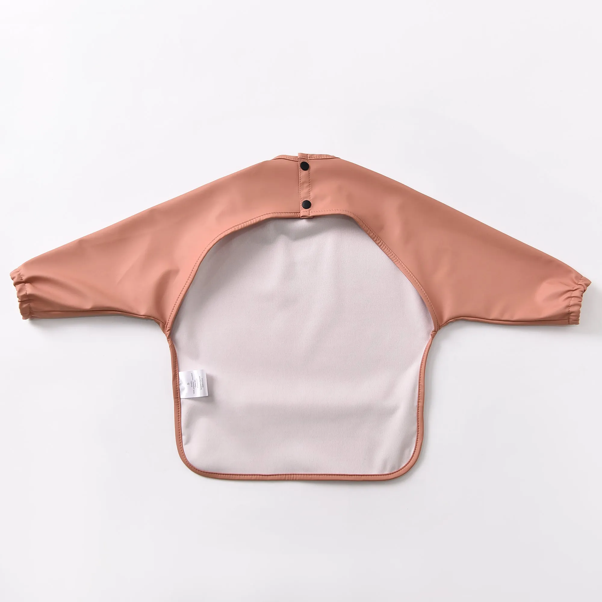 Waterproof Long Sleeve Baby Smock Bib in Oriental Pink