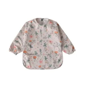 Waterproof Long Sleeve Baby Smock Bib in Petal Paradise