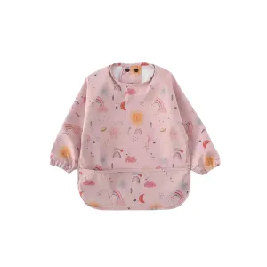 Waterproof Long Sleeve Baby Smock Bib in Rainbow Rays