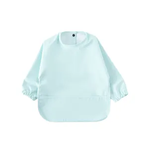 Waterproof Long Sleeve Baby Smock Bib in Seafoam Mint