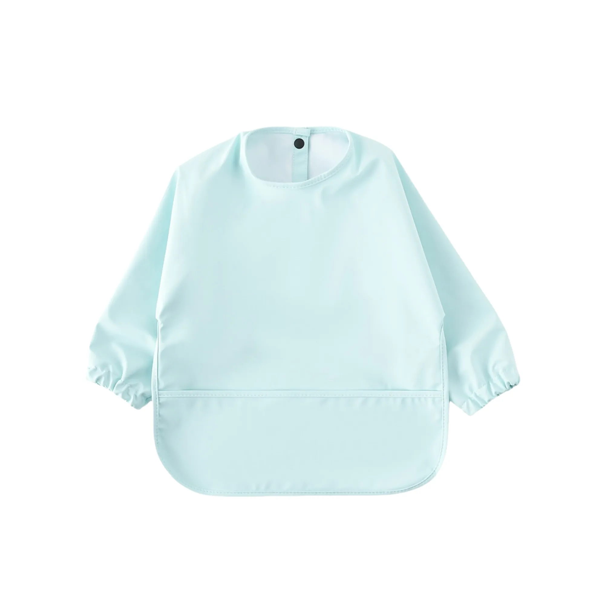 Waterproof Long Sleeve Baby Smock Bib in Seafoam Mint