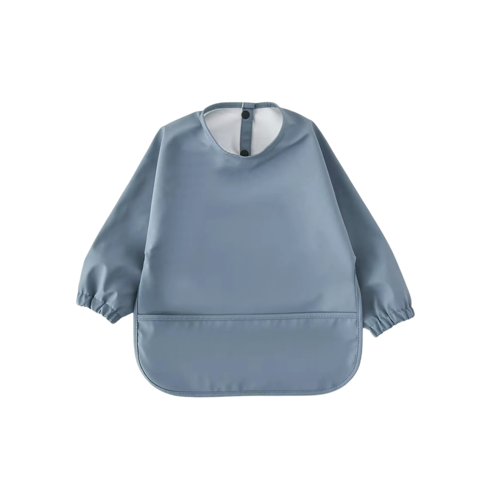 Waterproof Long Sleeve Baby Smock Bib in Sleepy Blue