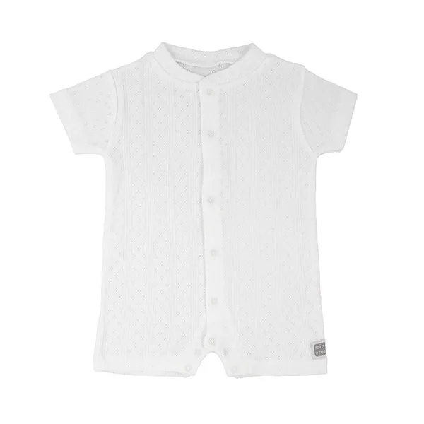 White Organic Cotton Short Sleeve Baby Onesie